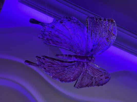 Glass butterfly sculpture