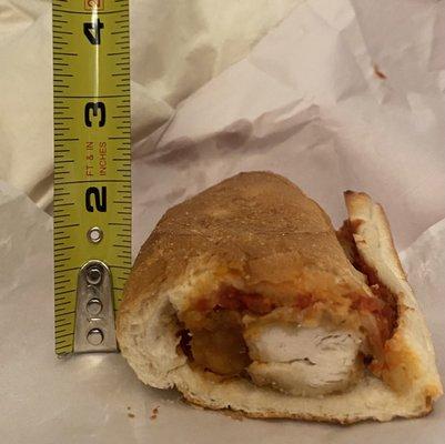 All 1.75" of the chicken parm sandwich