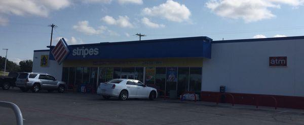 Exterior of large Stripes convenience store