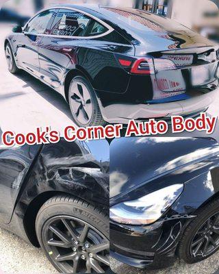 Tesla Model 3 Before and After Collision Repair