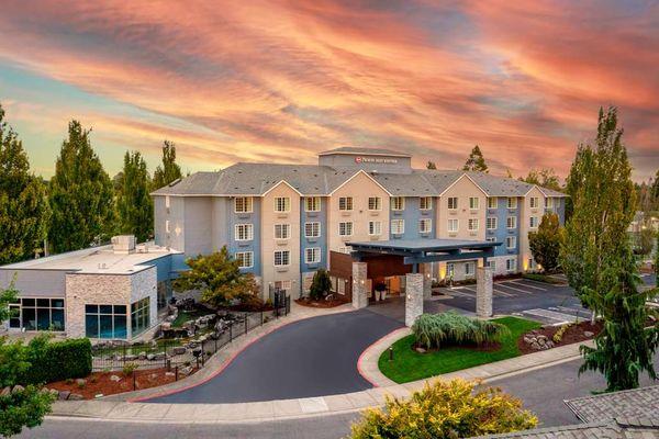 Hotel Exterior Primary Entrance During Sunset