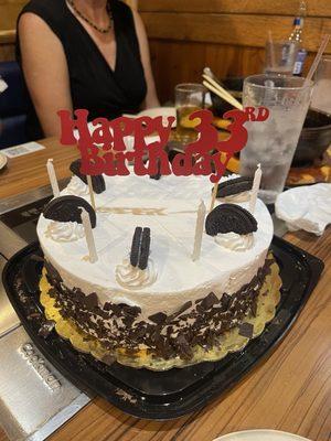 Cookies and cream ice cream cake