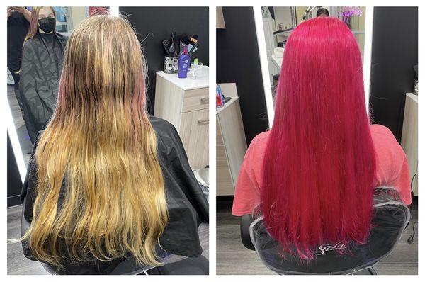 Major yet successful color correction to a beautiful magenta!