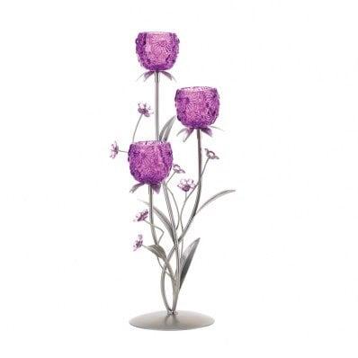 Fuchsia blooms candleholder.  Item# 10015950 on website