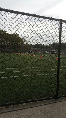 Flag football field set up