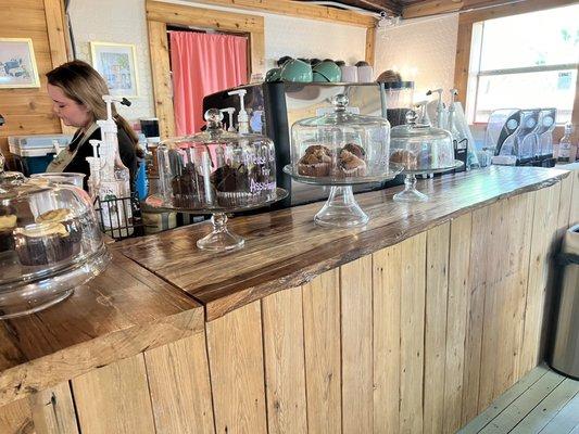 Counter with a few pastries