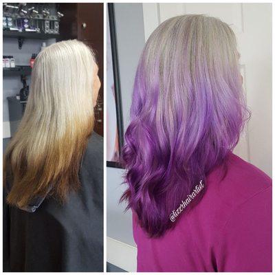 Light to dark purple ombre.