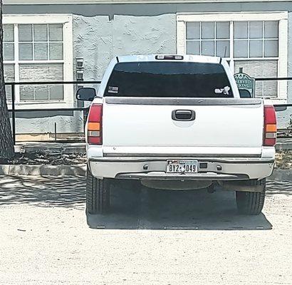 The tenant thinks it's okay to take up two parking spots. An believe me there are other tenants that do the same thing as this one .