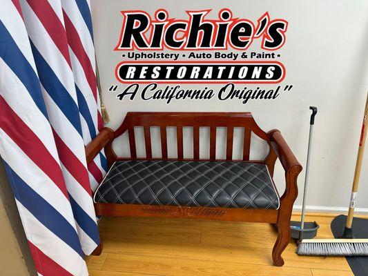 Full barber shop remodel and restoration of all chairs, bench, and shampoo chair.