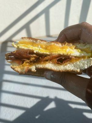 Bacon, egg and cheese sandwich