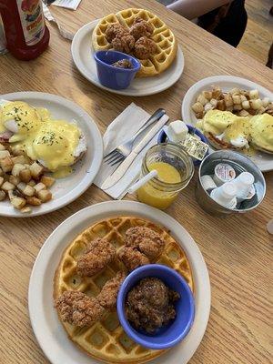 Southern Benedict, Chicken 'n Waffles-With Bacon Jam