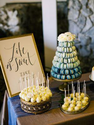 French Macarons are a popular wedding dessert.