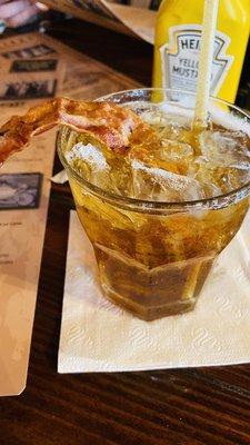 The Stevie; a whiskey drink with maple syrup and bacon! Would recommend to pick your own taste of whiskey.