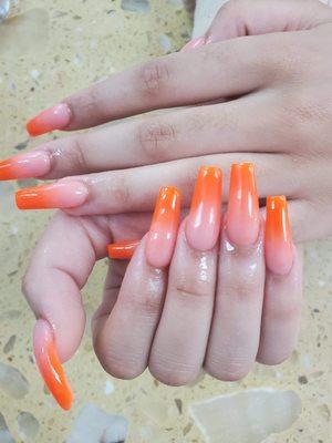 Ombre with orange