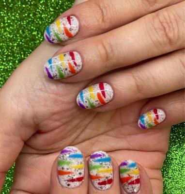 Shellac and Gelish Manicure. Happy Pride Month‍