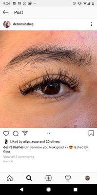 Classic set lashes done by Gina3