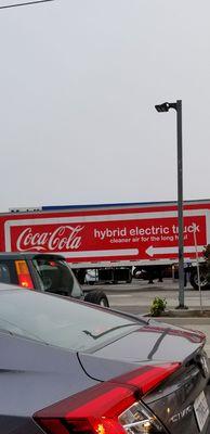 So freaken awesume an electric hybrid Coke truck beautiful..THE REAL THING for a reason