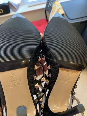 Look how they put sole protectors on my Valentino's($ 1,075).roughest service,shoemaker screamed instead of apologizing