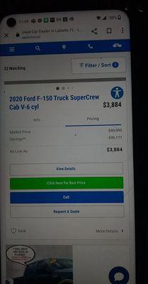 Dealership lies about pricing on vehicle