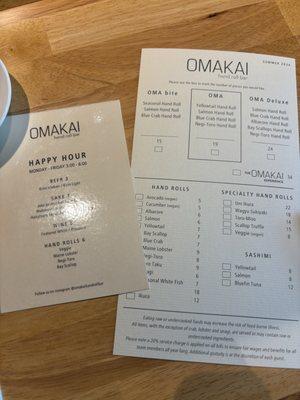 menu