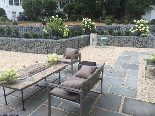 Retaining Wall, Flagstone Patio, and Plant Installation in McLean.