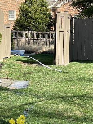 Draining swimming pool into neighboring yard