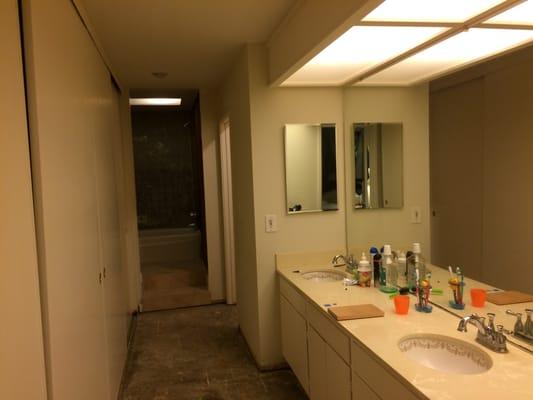 Los Altos Townhome BEFORE: View from bathroom entrance