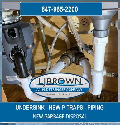 Undersink Plumbing - New Garbage Disposal - New P-Trap PIping