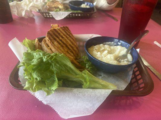 Tuscany Panini+ Gouda grits (out of Gouda but still delicious!!!)