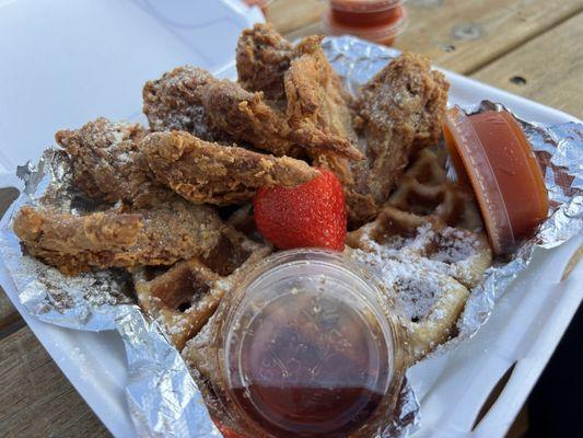 Chicken and Waffle = perfectly fried and seasoned = a must!