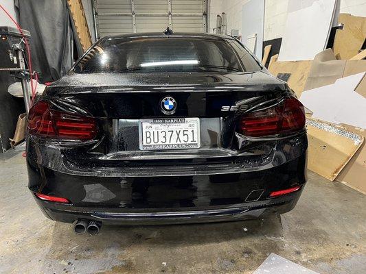 Bag tail lights tinted and back windshield in ceramic tint.