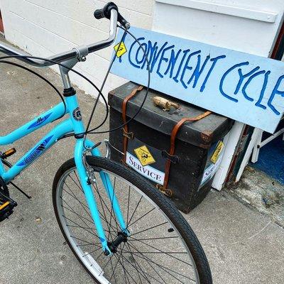 We love bikes but when they match our signs it picture time