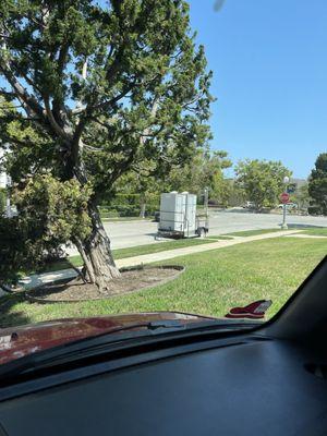 Two bathroom trailer view from driveway