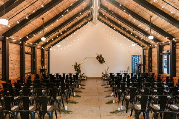 Ceremony setup inside chapel (photo credit: Willmus Weddings)