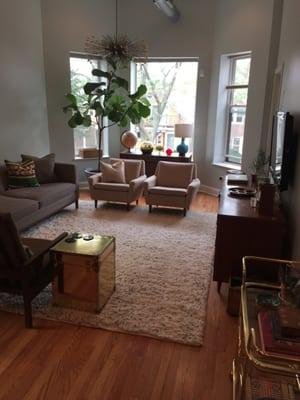 Living room. Interior painting in Logan Square. 60647