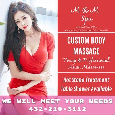 M & M Spa
 1028 Andrews Hwy B, Midland, TX 79701
 Call us at 432-210-3112