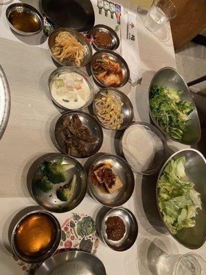 Side dishes that comes with Galbi