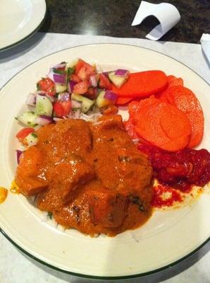 Spiced Potato, Katchumber Salad, Chicken Makahni