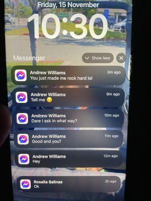 Andrew Williams business owner been sending explicit messages to my wife for months.