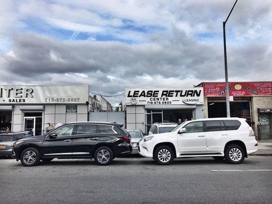 Customers picking up their 2 brand new auto leases.  2017 Lexus GX460 Premium Nav, and 2017 Infiniti QX60 Premium.