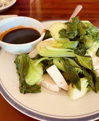 Steamed bok choy with tofu