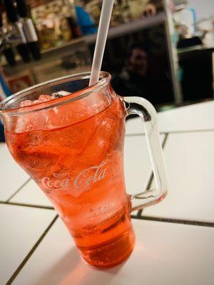 Lots of drink choices including strawberry soda and floats too