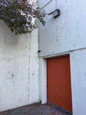 Cameras are visible in the parking lot and exterior spaces, but when asked if there are cameras employees responded, "only the gate."