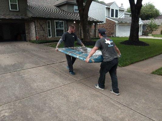 Carrying a padded dining table