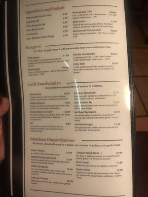 New menu