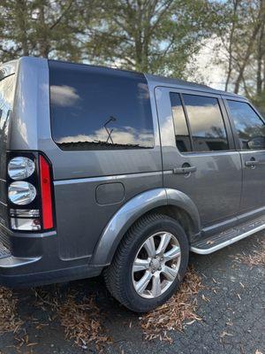 Land Rover after quarter panel and rear door repair