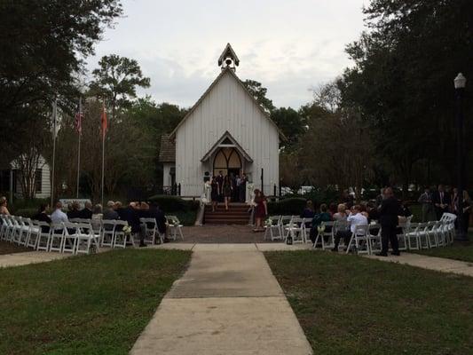 Outside chapel setting