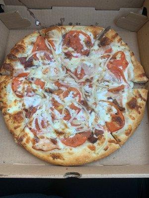 Turkey bacon ranch pizza-small