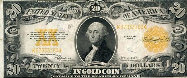 $20 Gold Certificate