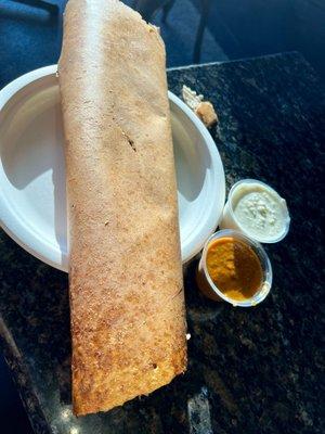 Butter dosa, made with less butter for our toddler